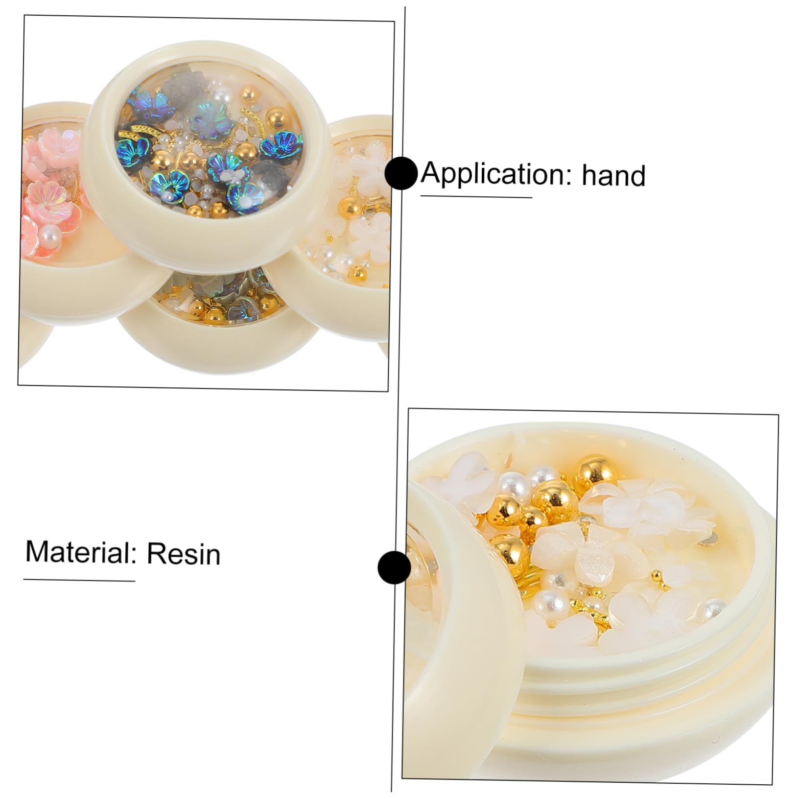 2 Set Decorazioni Per Unghie Resina Charm Per Nail Art Per Manicure E Decorazioni Te Per Casa E Salone 6 Scatole*2