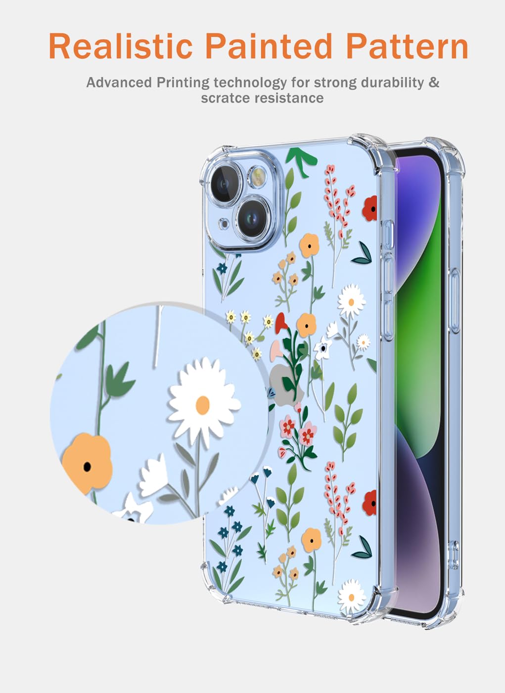 YUXING Cover Trasparente per Xiaomi Redmi Note 14 Pro 5G / Poco X7 5G - Custodia Protettiva Sottile in TPU Morbido Antiurto con Carino Motivo Disegno Cool (Flower Art