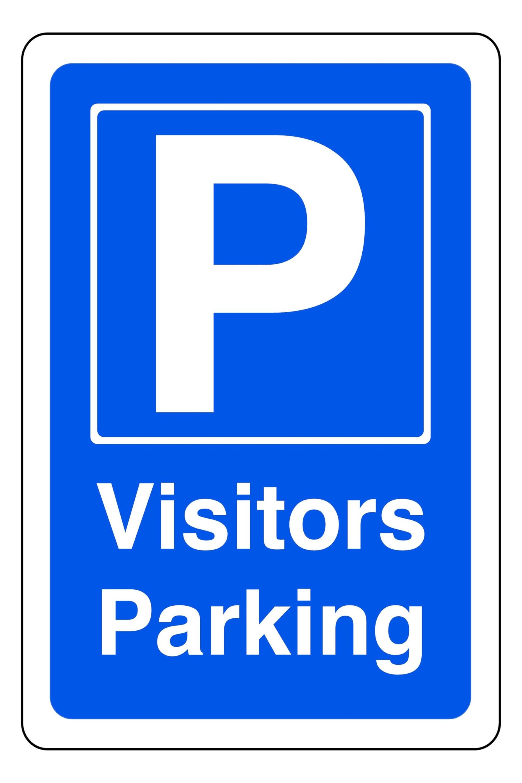 Visitors Parking - safety sign- 3mm Aluminum Dibond for indoor/outdoor usage (300mm x 200mm) 7m Viewing Distance.