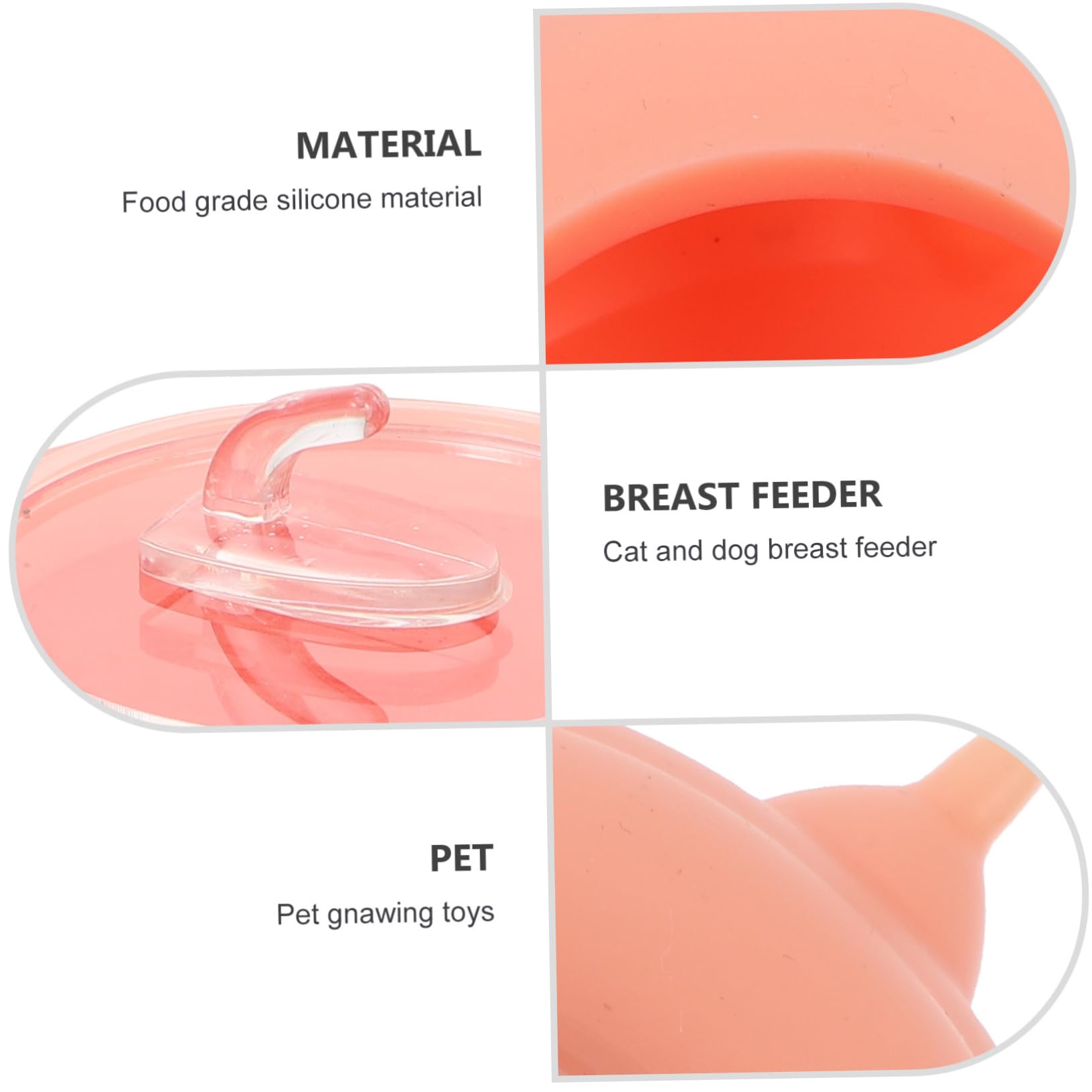 Biberon per Allattamento per Cuccioli e Gattini, in Silicone Rosa, Leggero e Riutilizzabile, Facile da Pulire, per Piccoli Animali | Mangiatoia per Cuccioli, Facile da Riporre, Accessorio per Animali Domestici, per Gattino