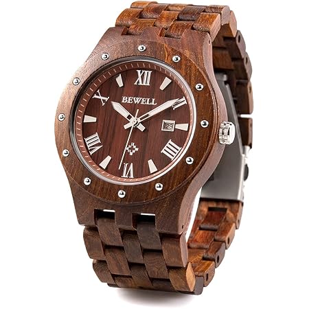 Orologio in legno collezione naturale Sandalo legno orologio con scatola  regalo, Regalo di San Valentino, Orologio Data Display Orologio BEWELL  W109A Stilista Maschile : Amazon.it: Orologi