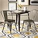 Furmax Metal Dining Chair Indoor-Outdoor Use Stackable Chic Dining Bistro Cafe Side Metal Chairs Set of 4(Gun)