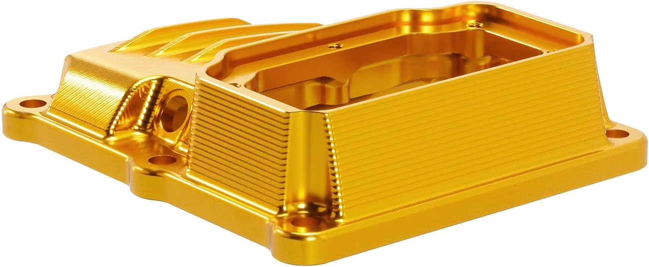 POWER JAMES Aluminum Visible Transmission Top Cover Compatible with Harley Davidson 2018-2025 Softail, 2017-2025 Touring FLHX, FLHR, FLTR with M8 Models. (Gold)