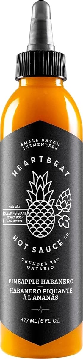 Heartbeat Hot Sauce Co. - Piña Habanero Calor medio 6 oz - 1 paquete | Salsa picante gourmet totalmente natural - Hotsauce artesanal fermentada tradicional de lotes pequeños (Calor medio 6 oz - 1 paquete)