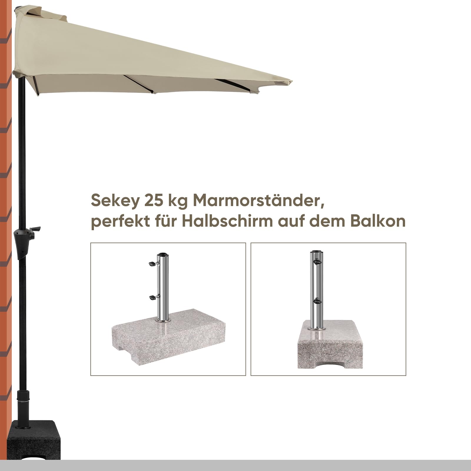 Sekey 220 × 400 cm dubbele parasol met zwengel, grote parasol, marktscherm voor terras, balkon en tuin, winddicht, stabiel, UPF 50 , grijs