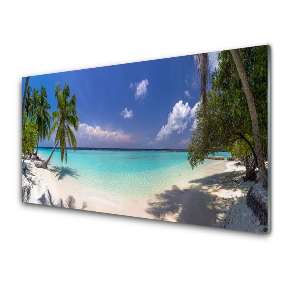 Tableau mural moderne paysage plage mer avec impression sur verre acrylique
