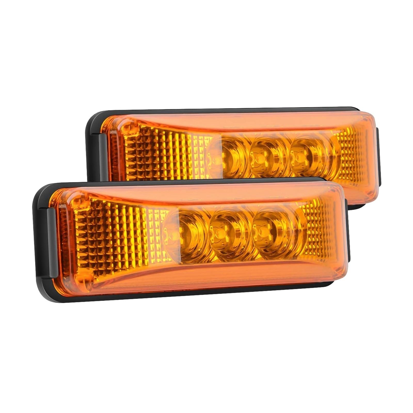 DEHIWI Lámparas incandescentes 24V 3,9 Pulgadas 3 LED Camión Remolque Luz Ámbar Delantero Trasero LED Marcador Lateral Luces Indicador De Liquidación Lámpara Impermeable 2 Uds