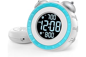 uscce Loud Dual Alarm Clock with Bed Shaker for Deaf People