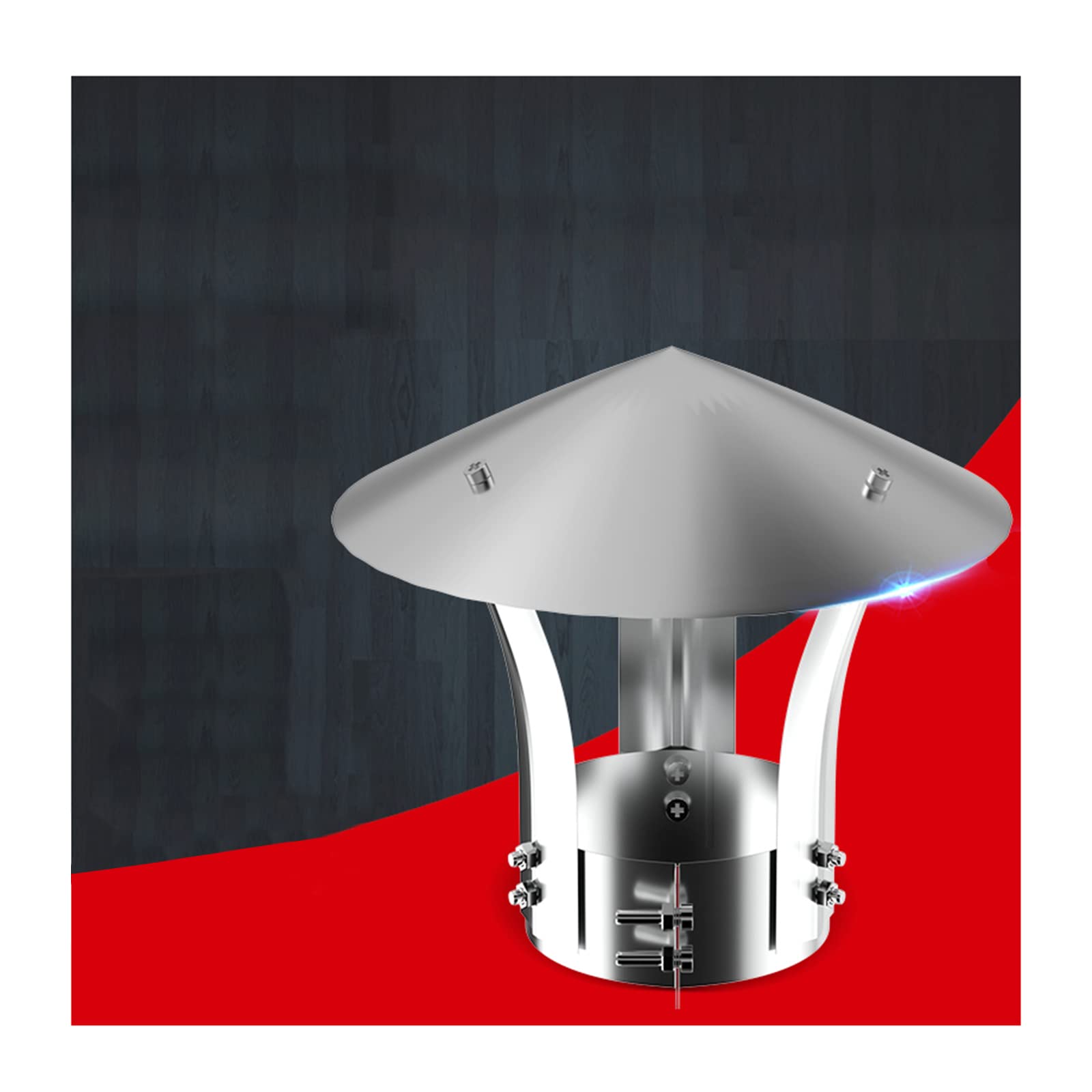 Tetto per Canalizzazione Cappuccio, Fumaiolo Comignolo Cappello,Tetto in Acciaio Inossidabile Camino Canna Fumaria Tubo Coperchio Antipioggia Protezione,d18cm*35cm/7.09in*13.78i