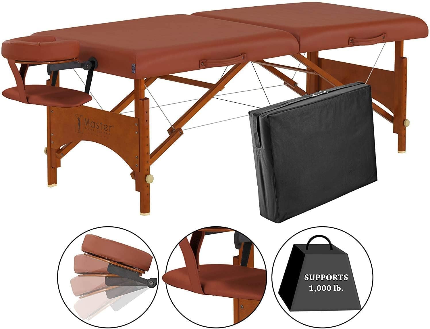 Master Massage Fairlane Sport Size Portable Massage Table, 25 Inch- Lightweight and Supportive- Bonus Accessories Included- Tattoo Bed, Lash Table