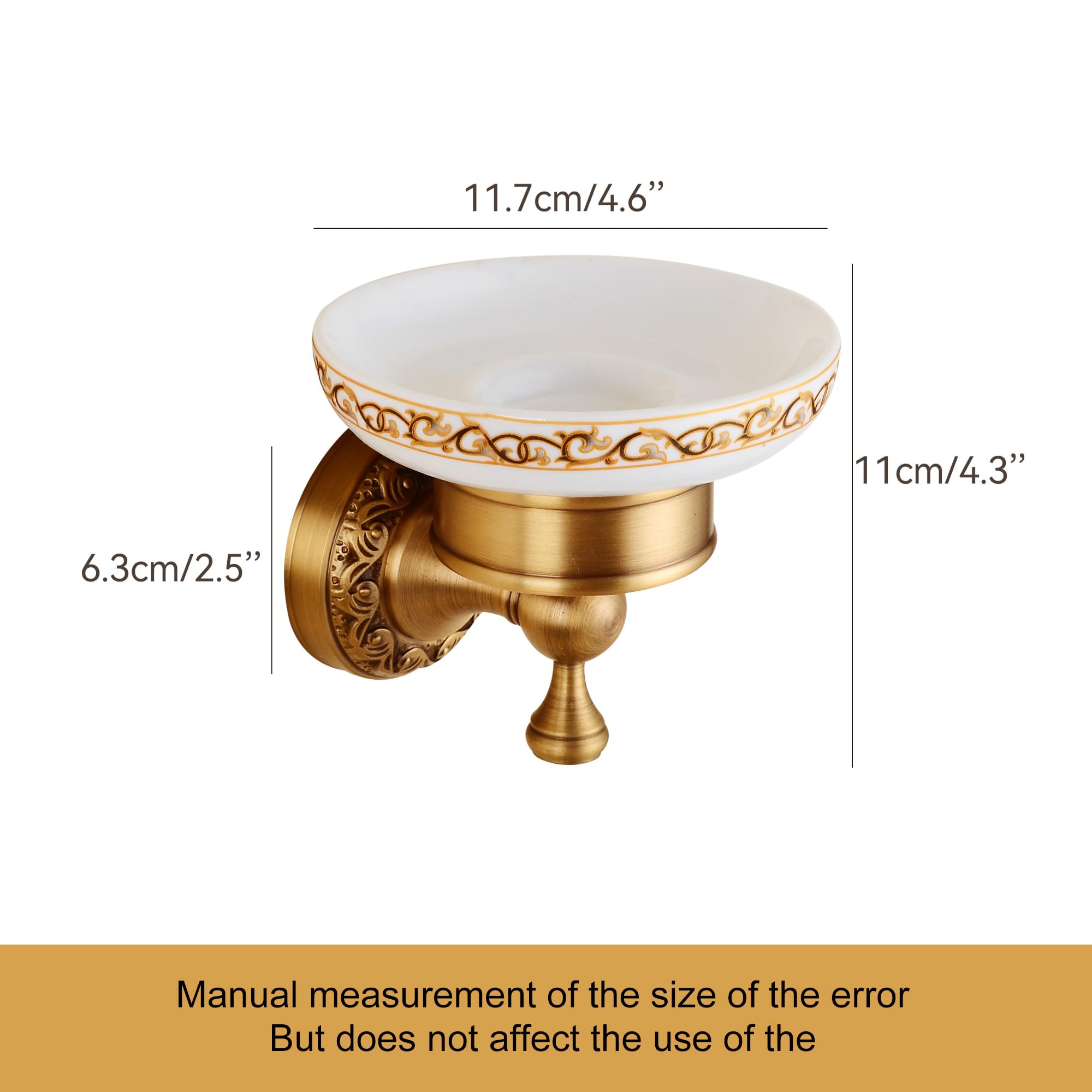 Wall Mounted Bathroom Soap Dish Holder, Antique Brass Pattern Carving,Brushed Bronze