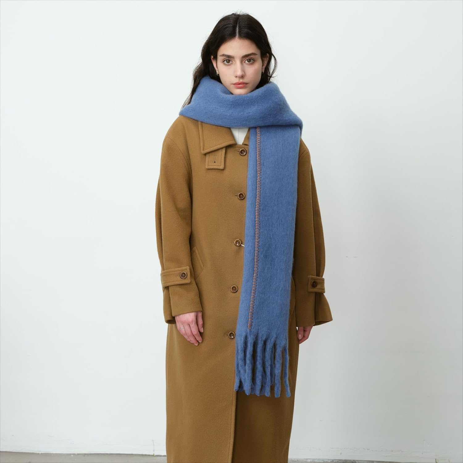 Soft Cashmere Feel Scarf Soft Winter Scarves for Women Long Shawl Large Scarf Cold Weather Thick Blanket Shawl Wrap - Image 5