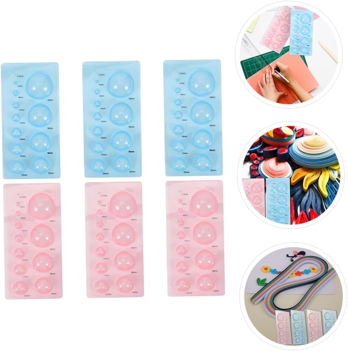 IWOWHERO 6pcs Paper Quilling Tools Moulds for Paper Craft Projects for Quilling Models Motor Skills for Boys and Girls and Adults