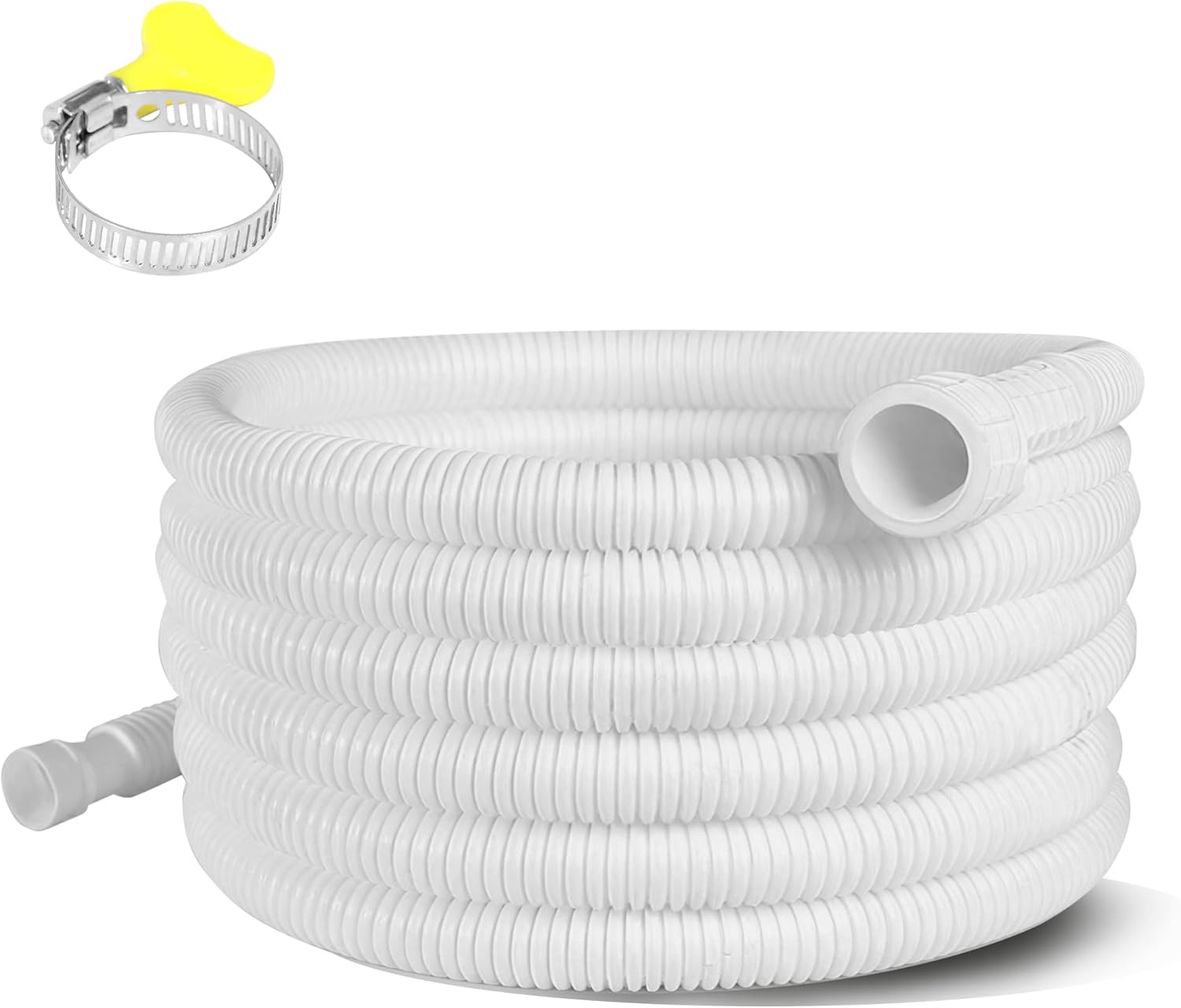 10 Ft Portable Dehumidifier Drain Hose | Universal Replacement Hose Kit with Cuttable Rubber Adapter & Clamp | Flexible 3/4" FHT Leakproof Discharge Hose for Most AC and Dehumidifiers