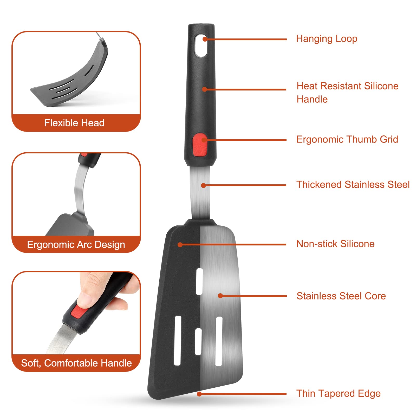 Utensili da Cucina. Pinze in Silicone e spatola