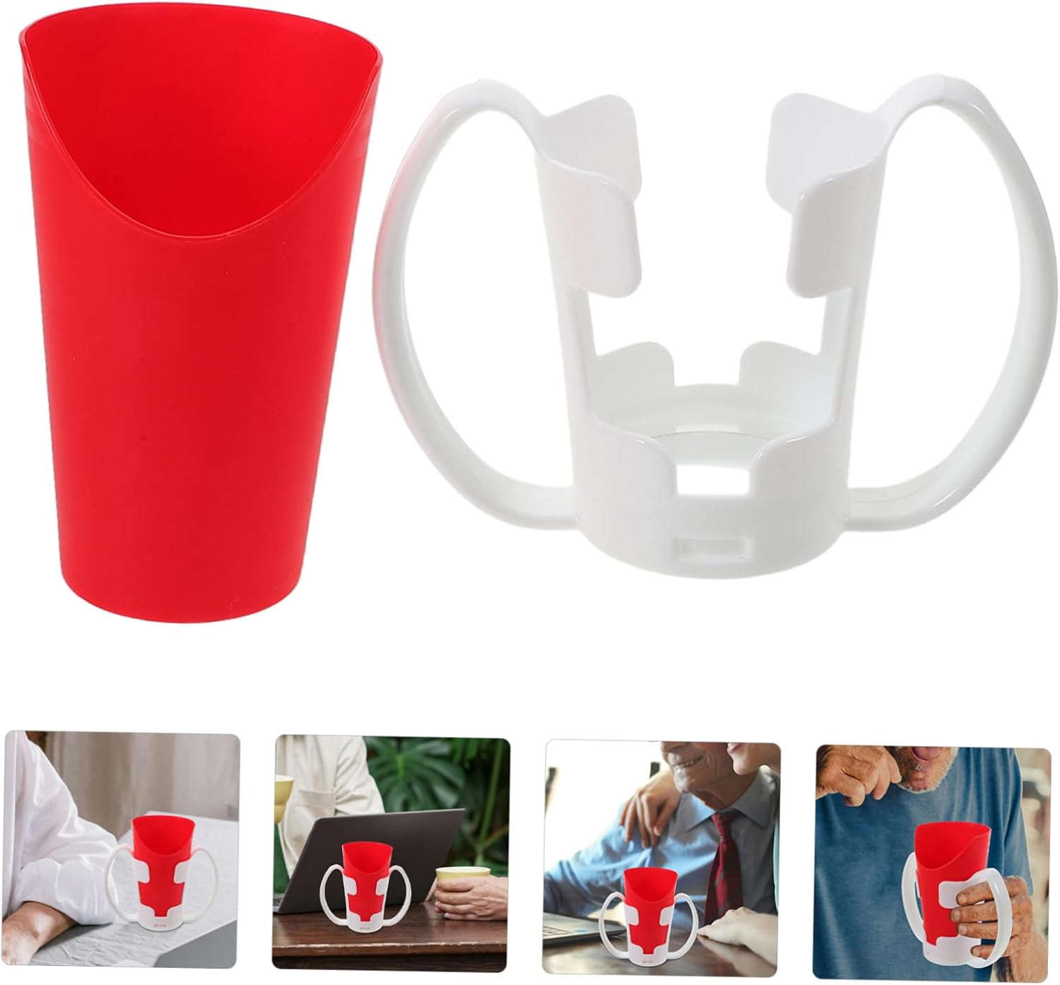 BESTYASH Elderly Water Cup No Spill Nosey Cup for Adults Cutout Design for Dysphagia