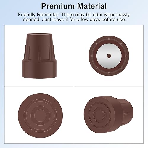 Miniatura 5 de supregear Puntas de caña de 1 pulgada, puntas de bastón resistentes de 1 pulgada, reemplazo de puntas de goma de 0.984 in1 pulgada, paquete de 2
