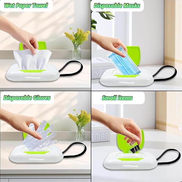Porta Salviette Umidificate Riutilizzabile per Neonati, Scatola Appendibile per Passeggini e Casa, Dispenser per Salviettine Baby, Portatile e Pratico per Genitori - 4
