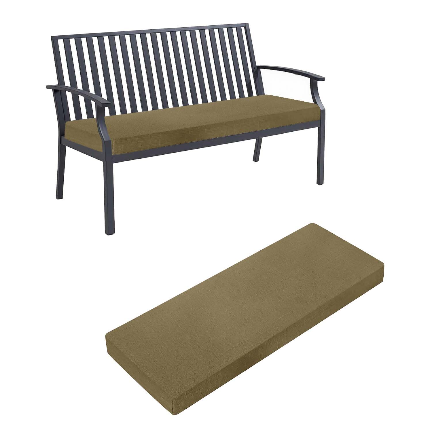 Housse de coussin pour baie vitrée et banc de jardin en tissu marron clair