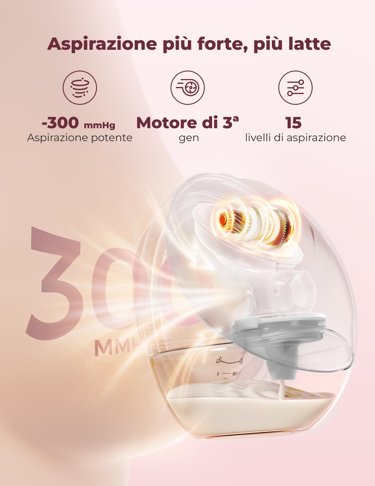 Momcozy Tiralatte Elettrico Indossabile M9 | Tiralatte a Mani Libere Mobile Flow con Controllo App, 15 Livelli e Multi-Modalità, Pompa Latte Elettrica Portatile 24 mm, 2 Pezzi, Grigio