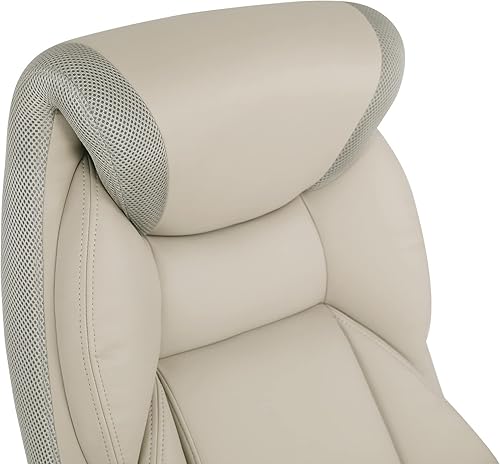 Miniatura 9 de Office Star ECH Series - Silla de oficina ejecutiva de cuero regenerado con soporte lumbar y brazos acolchados ajustables en altura, color gris