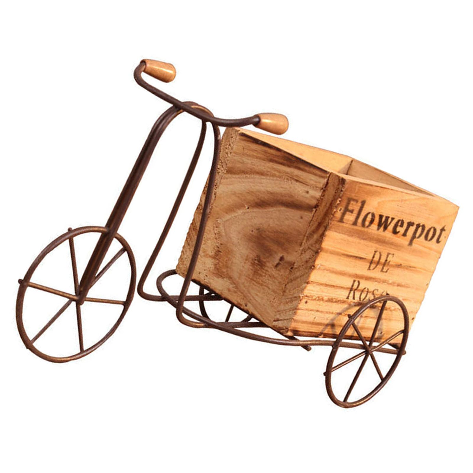 HDOYTXXM Artistic Iron Bicycles Planter Features Wood Beautify Garden and Balcony Decorations Outdoor Enhancement Movable Pots