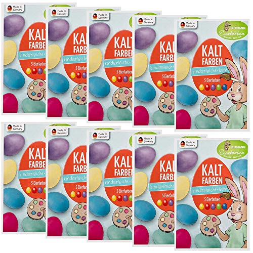 Heitmann - Colores para Huevos de Pascua clásicos, Colores fríos, 10 Pastillas para Colorear Huevos.