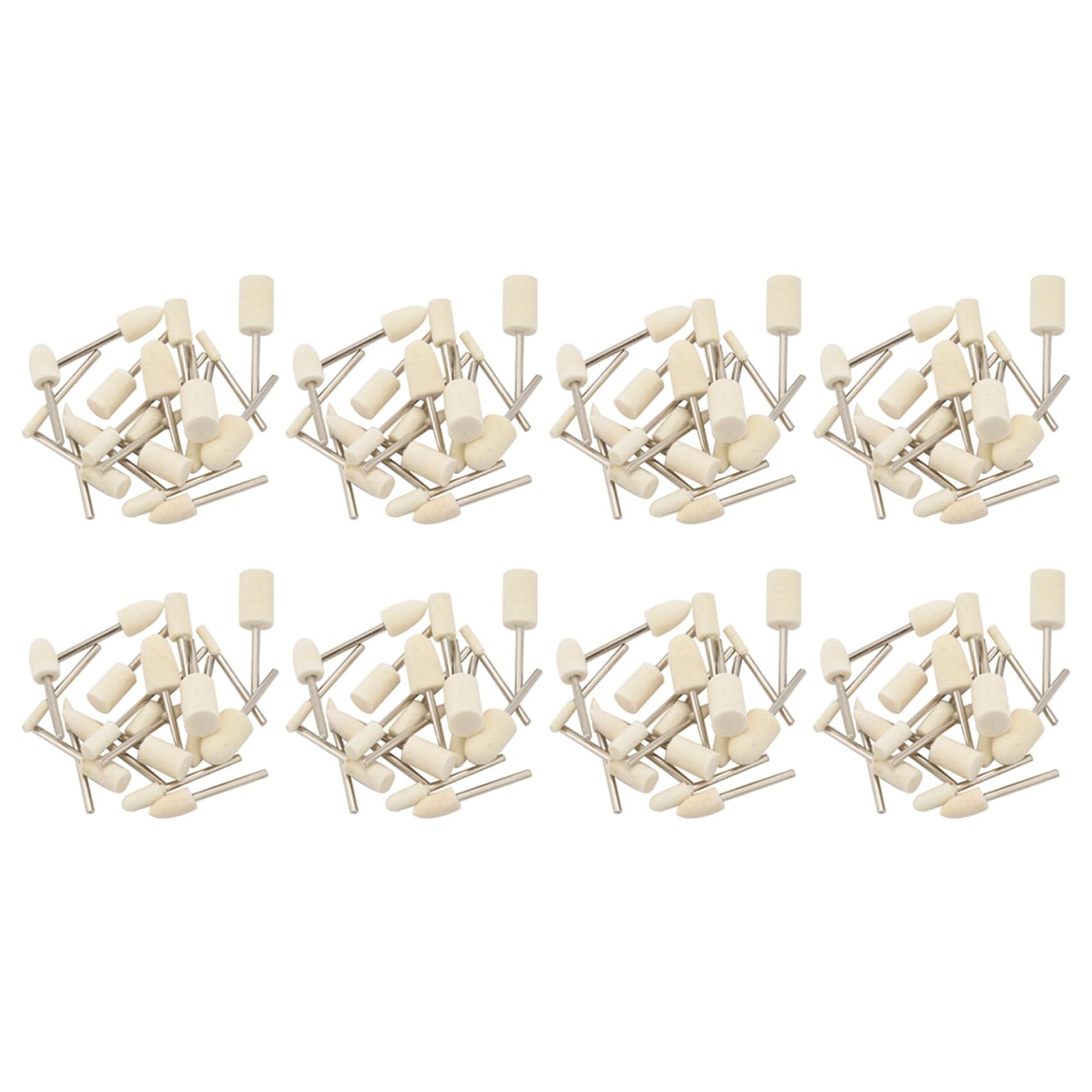 Jnchdghwa White&Silver 160Pcs Wool Felt Mounted Mandrel Polishing Buffing Wheels Grinding Bits Grinder Head Polish 1/8 Inch Shank
