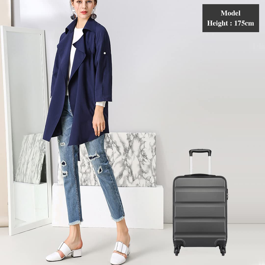 Kono Trolley Bagaglio a Mano 55x38x20cm Rigidi e Leggerissima ABS Valigia con 4 Ruote