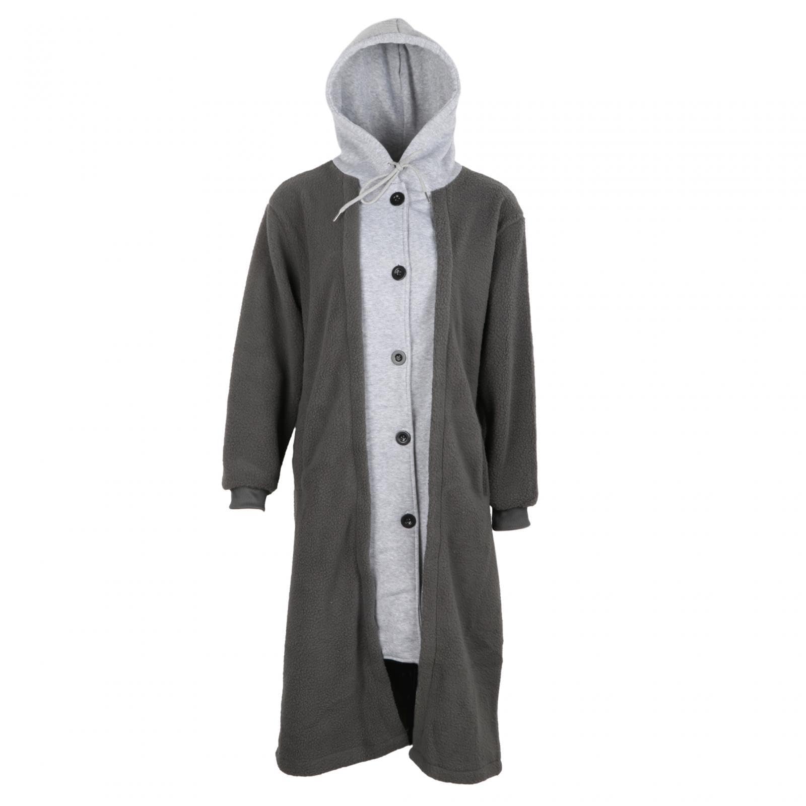 zoomella Womens Winter Coats Clothing Stylish Button Down Coats Soft Faux Fur Jackets Grey L|Coats & Jackets|Clothing Shoes & Accessories-picture-13