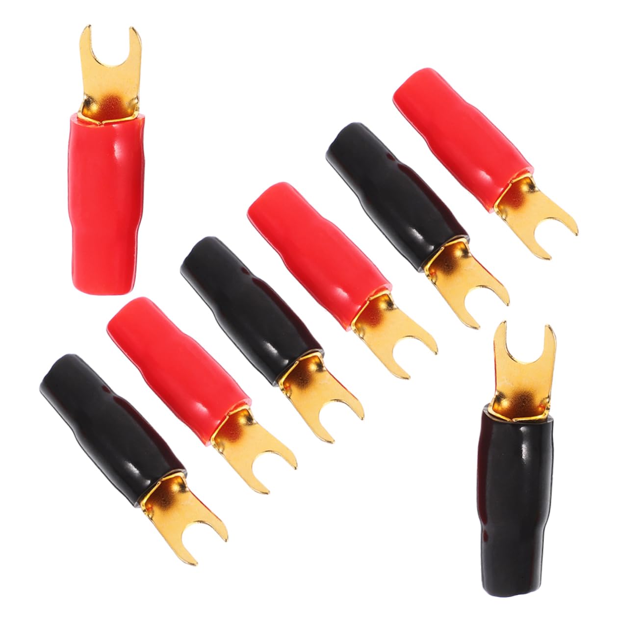 PRETYZOOM Speaker Wire Connectors Fork Spade Terminals for Audio Systems Heavy Duty Plated Crimp Terminals Enhanced Sound