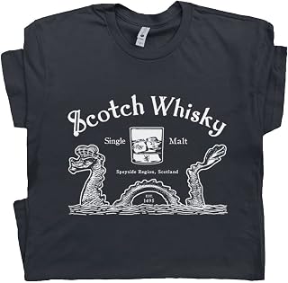 Scotch Whisky T Shirt Loch Ness Monster Tee Scotland Scotchy Drinker Bourbon Scottish Flag Design Absinthe Pub