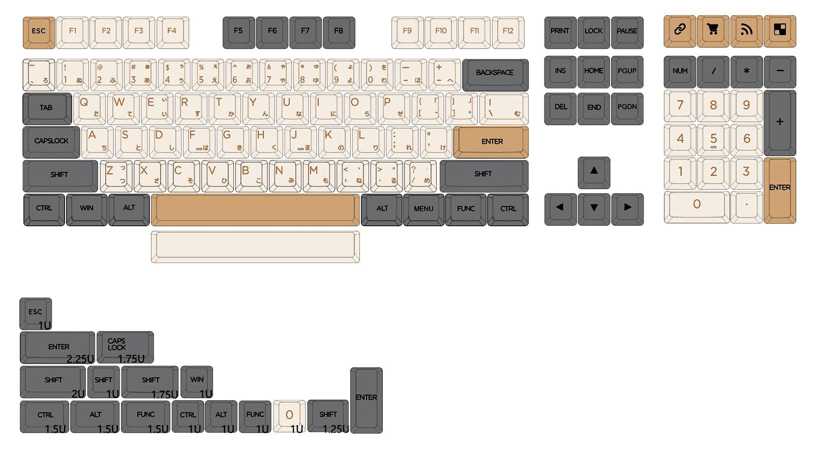 Amazon.com: KPREPUBLIC XDA V2 Dim Light Dye Sub Keycap Set Thick