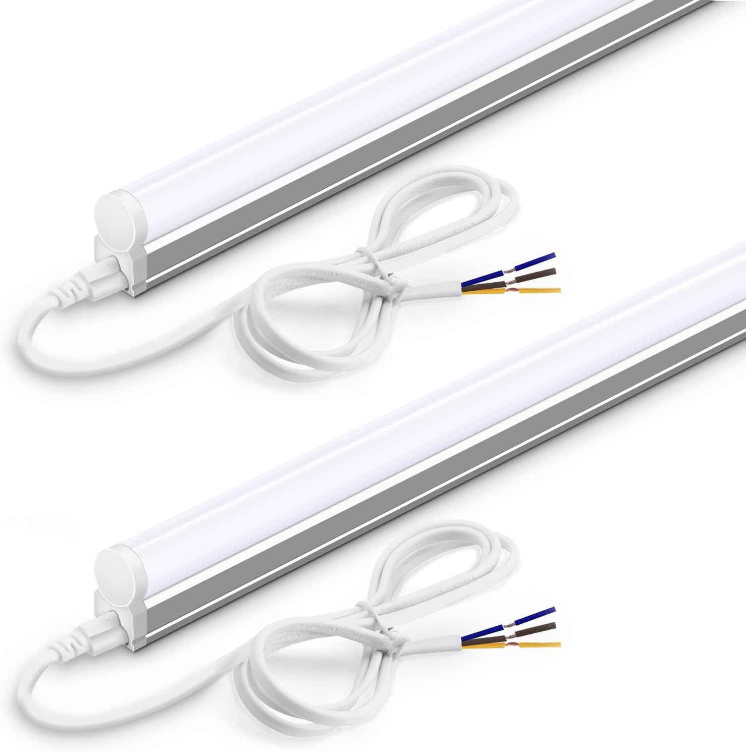 Barrina Led Batten Light 2ft 60cm, T5 Led Tube Lights, 1100lm 10W 6500K Super Bright White LED Garage Workshop Lighting, Wall and Ceiling Batten Lights 2 Packs