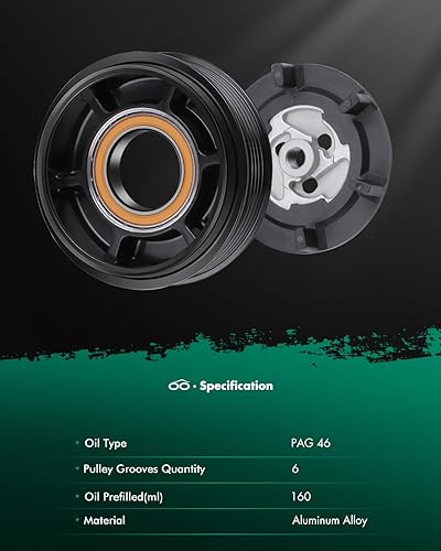 Miniatura 670 de SCITOO Compresor de CA para Acura TSX 2.4L 2004 2005 2006 2007 2008, CO 10849T Compresor de aire acondicionado con embrague 38810RBBA01 10360661