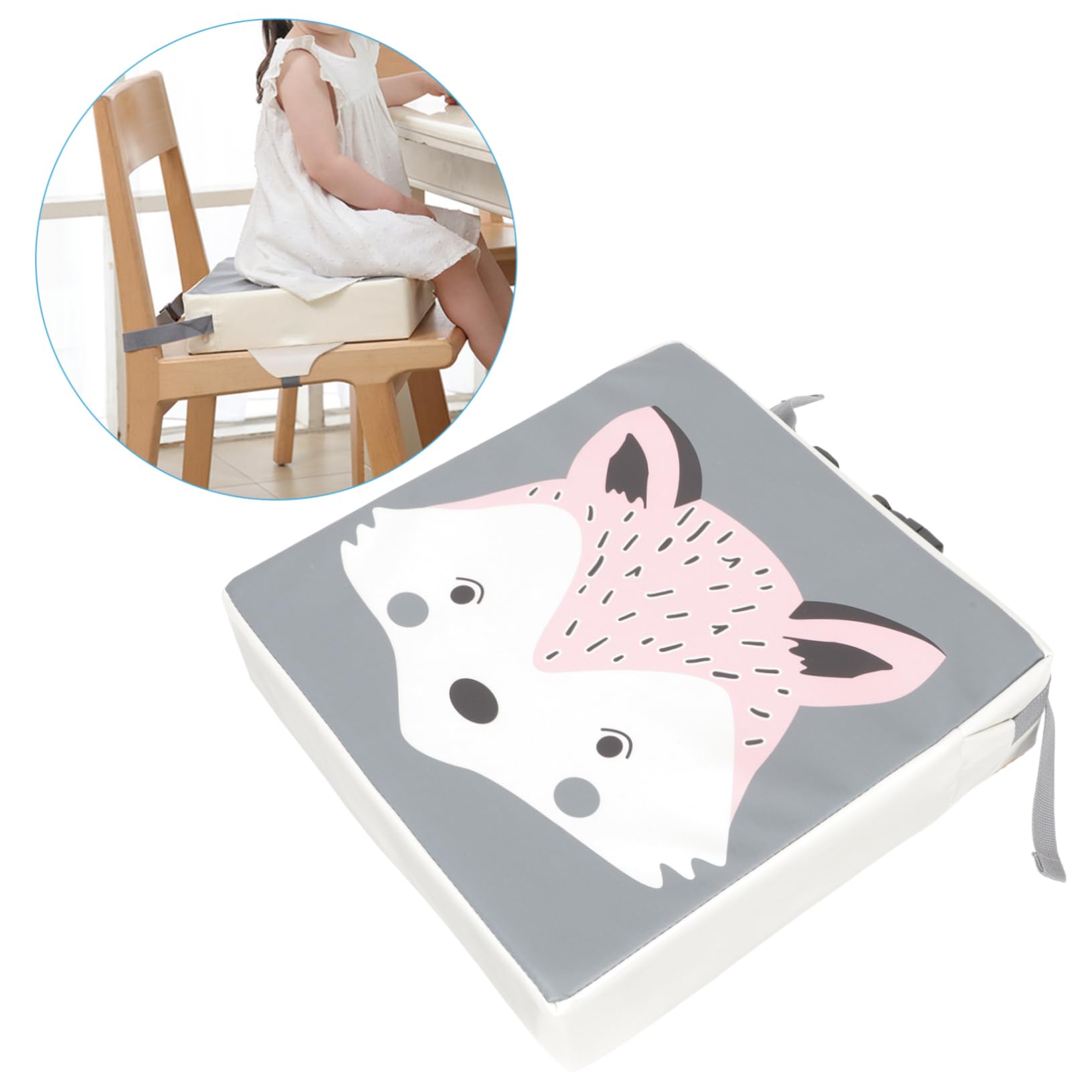 Toddmomy Cojín Elevador Para Silla De Comedor Infantil Antideslizante De Algodón y Lino Diseño De Cartoon Para Asiento Elevador De Cómodo y Transpirable Para Usar La Mesa