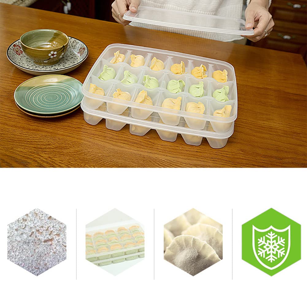 Amazon｜冷凍餃子の収納トレー,30コンパートメントの蓋付き食品保存