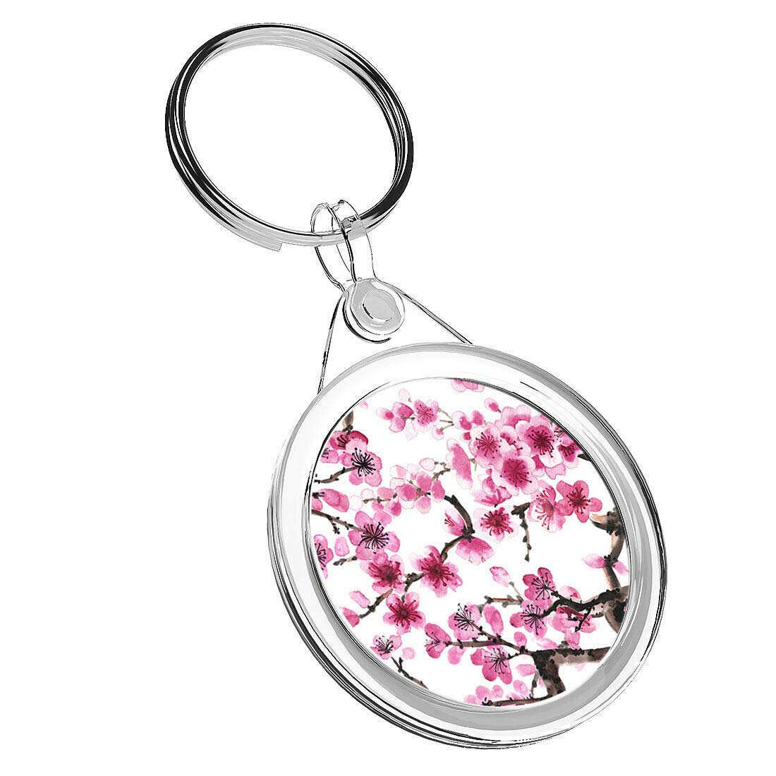 Destination Vinyl Keyrings Unisex Kids Multi 1 X Pink Cherry Blossom Tree - Keyring Ir02 Mum Dad Kids Birthday Fun #8719