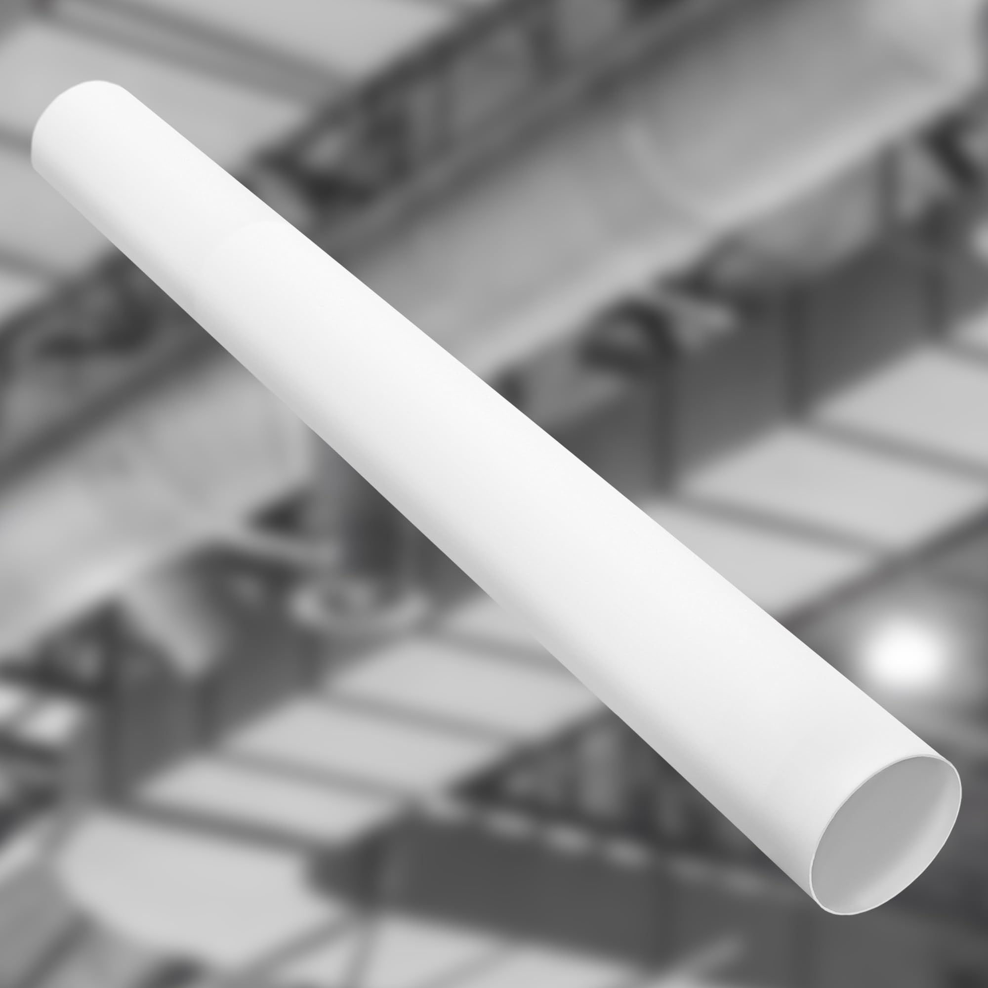 KOTARBAU® Tubo de ventilación de 150 cm, Canal Redondo, Ø 150 mm, Tubo de plástico Redondo, Blanco, Sistema de Tubos Redondos de PVC, Conexión de tuberías, Conducto de Escape, Conducto de Suministro