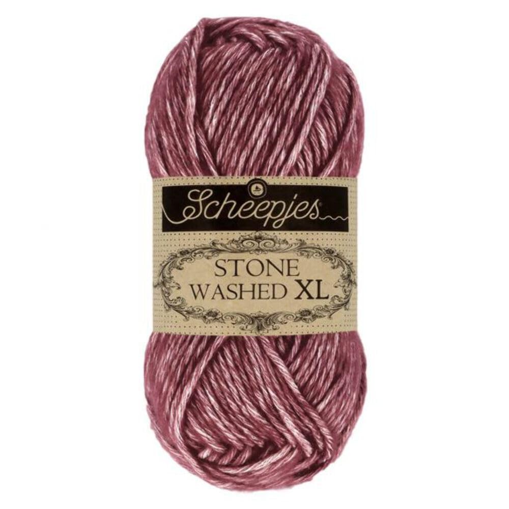Scheepjes Stone Washed XL 50 g Ball - 850 Garnet Cotton-Acrylic Yarn, Purple, 1x50g