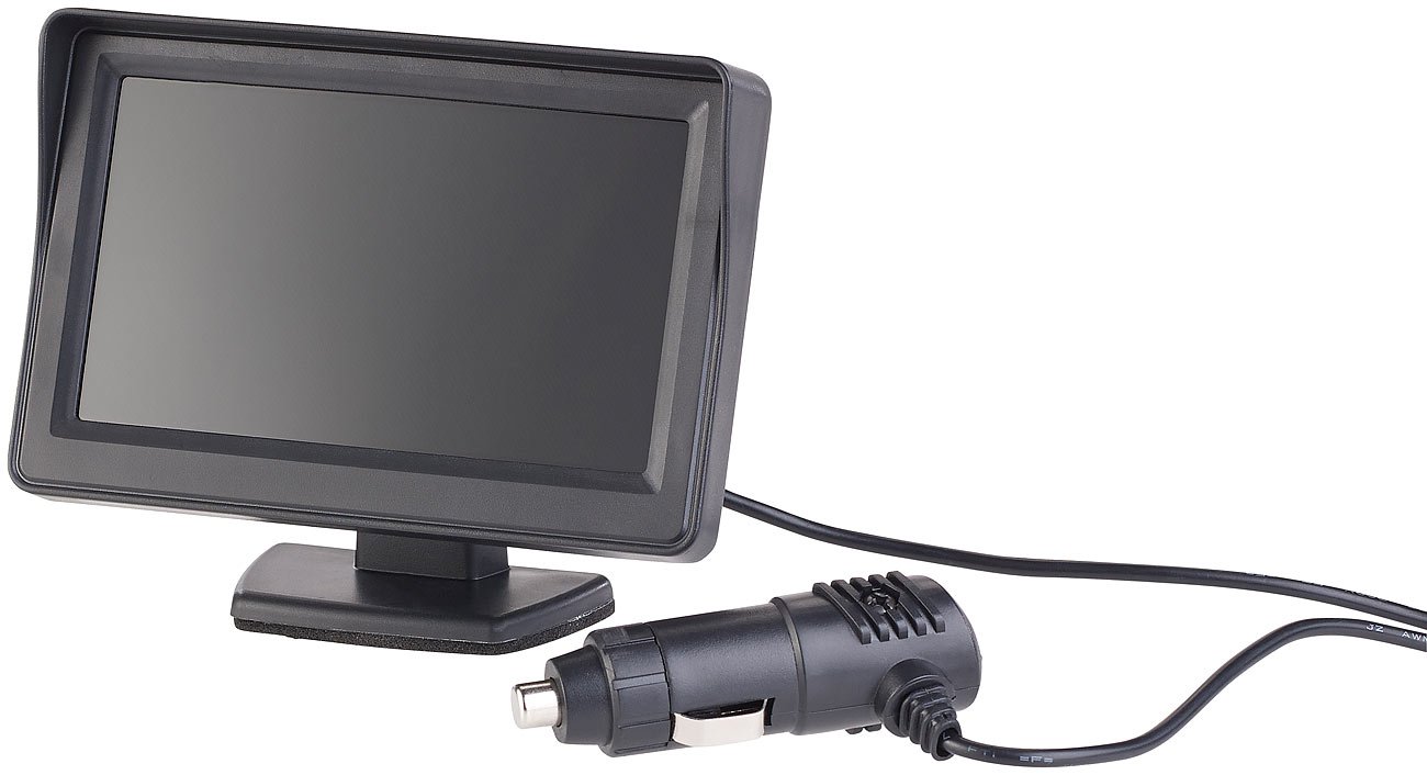 Sistema wireless per retromarcia con telecamera targa, monitor 4,3" e sensori di parcheggio
