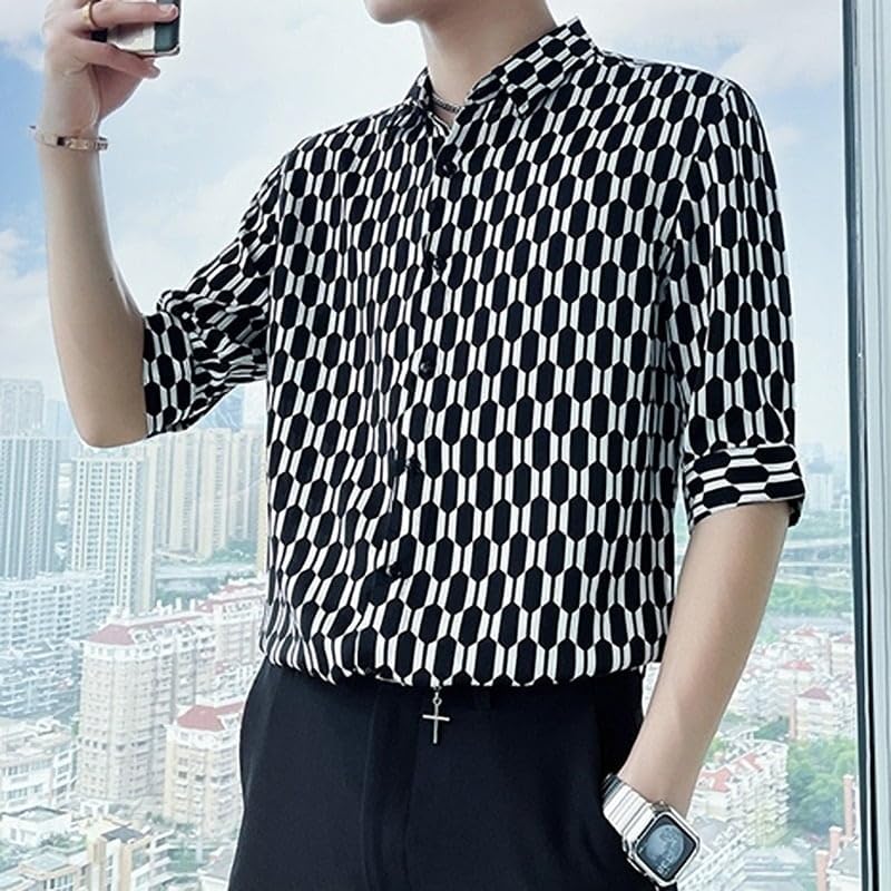 Image of White Polyester Printed Men's Shirt | Mens Casual Shirt | Men Stylish Shirt | Men's Regular Fit | Men Formal Shirt | Men's Slim Fit