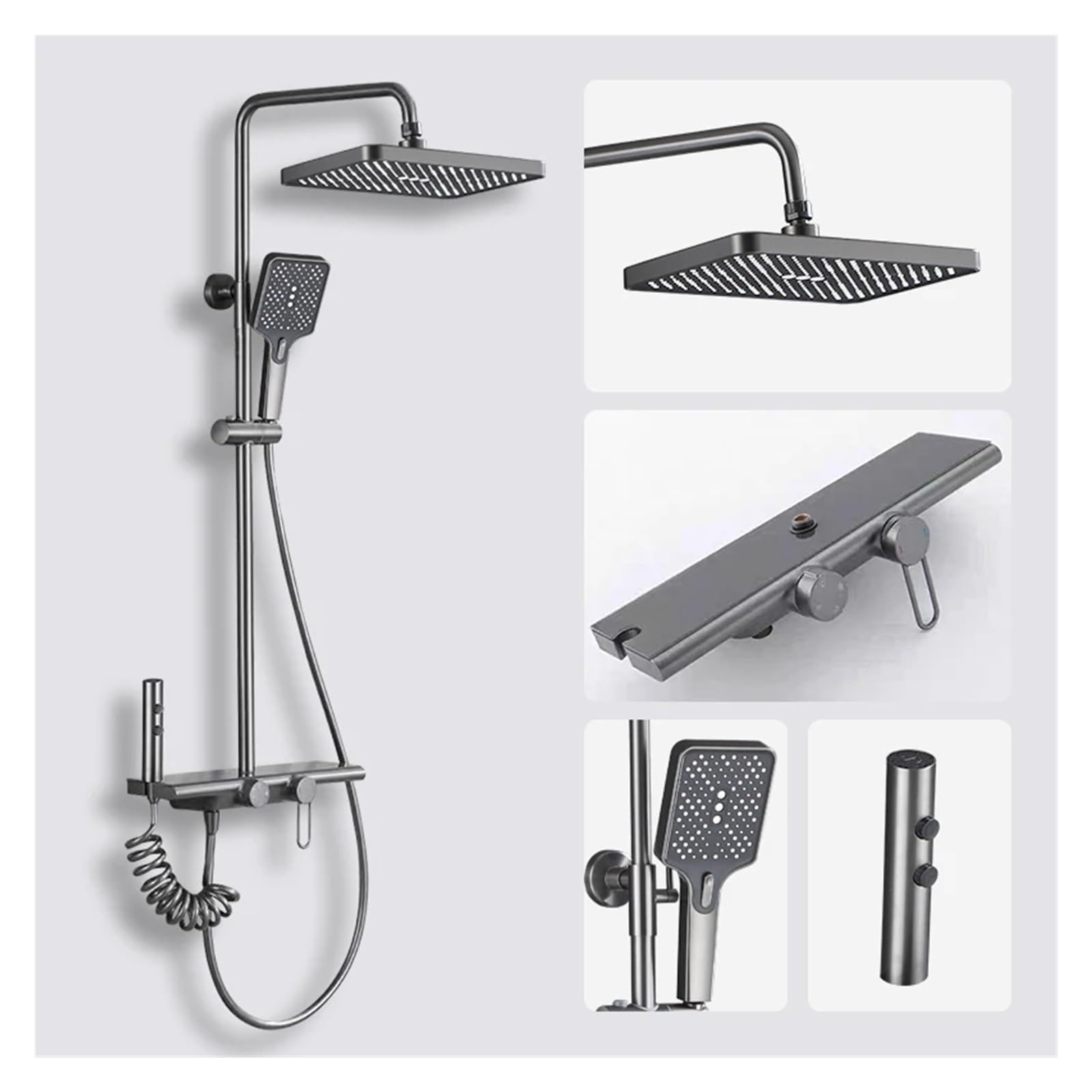 NZPOST Luxury Chrome Shower Four,Function Bathroom Shower Faucet Set Rainlfall Bathroom Mixer Taps Bidet
