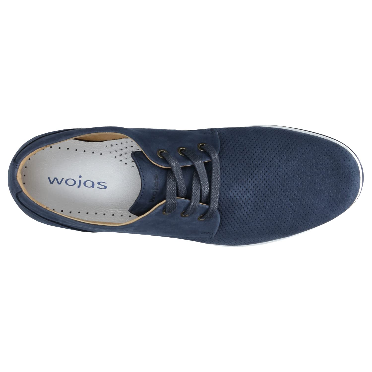WOJAS - Półbuty Męskie | Skóra Nubukowa | Ażurowa Faktura | Styl Casual | 10019-26 - Granatowy