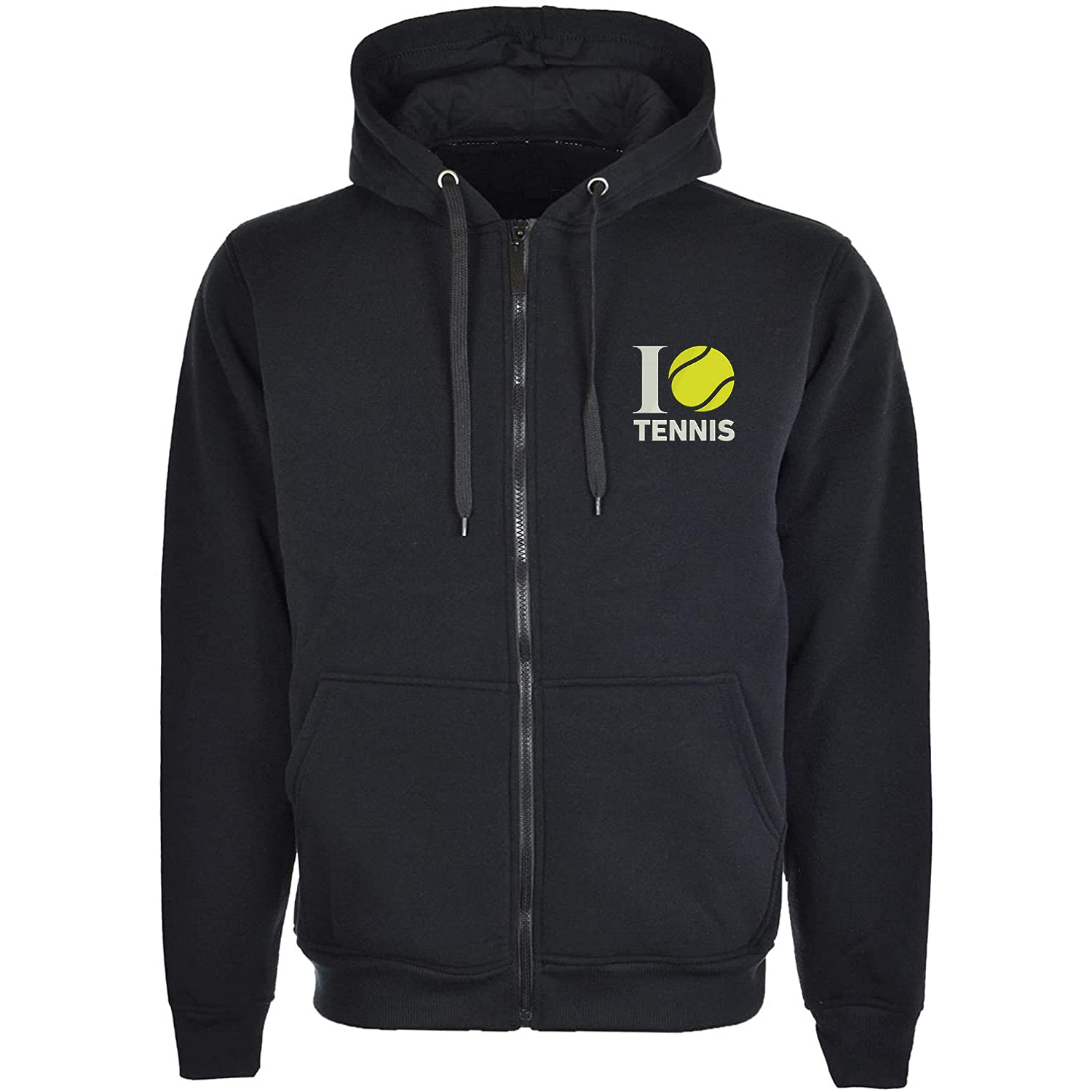 I Love Tennis - Felpa con cappuccio in cotone ricamato e zip