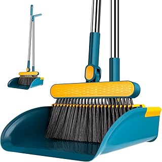 Broom and Dustpan Set, Broom Dust pan, Dustpan with Long Handle, Broom with Dustpan, Broom and Dustpan Set for Home, Dustpan Comb, Broom with Dustpan, Foldable Broom for Home, Office, Hall Floor