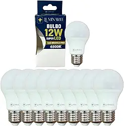 Kit Lâmpadas Led Bulbo 12w E27 Branco Frio Bivolt Inmetro Luminarte (Kit 10 Unidades)