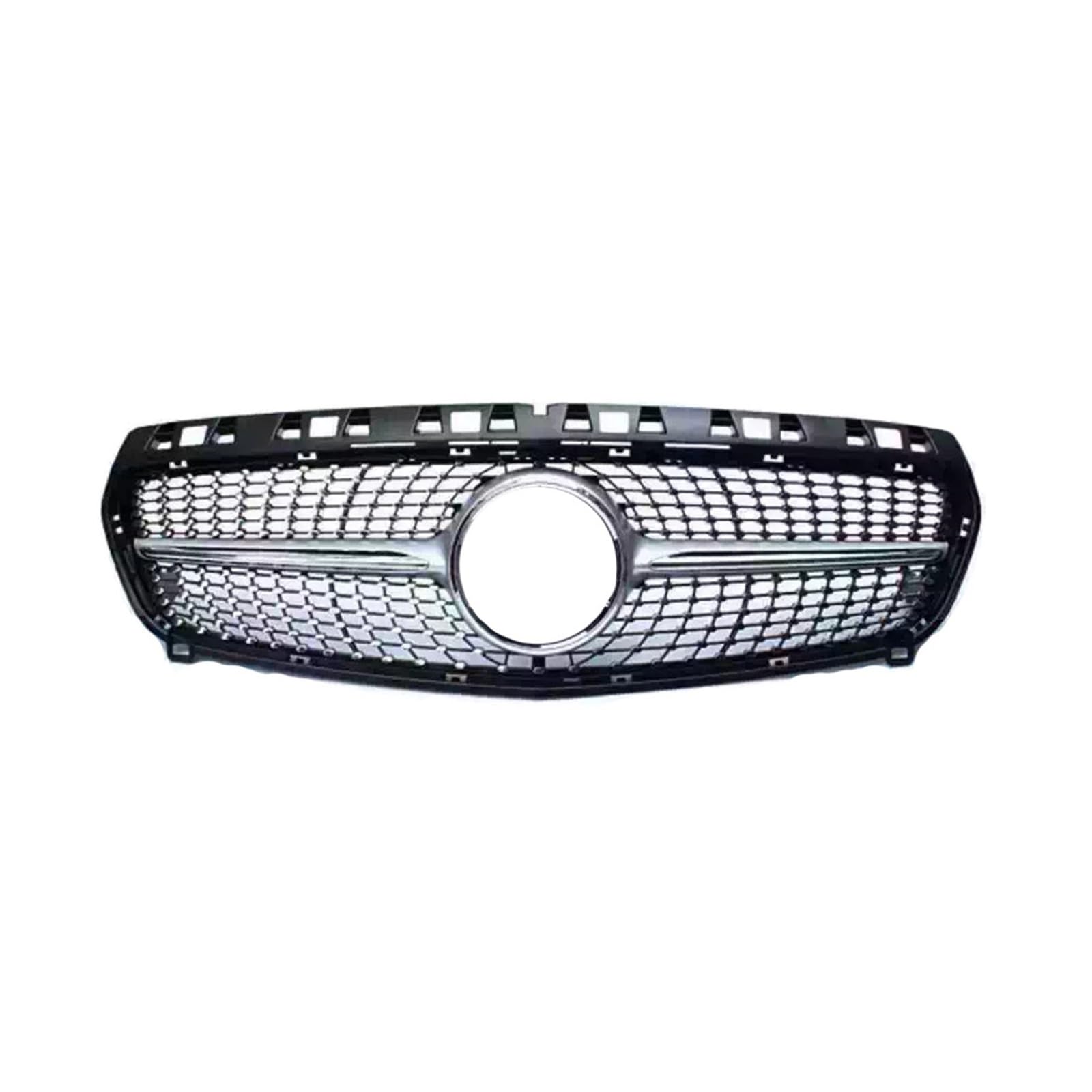 Griglia ABS Nero Argento Sostituzione Paraurti Anteriore Radiatore Diamanti Griglia Compatibile con Mercedes Classe A W176 2013-2015(Diamond Black)