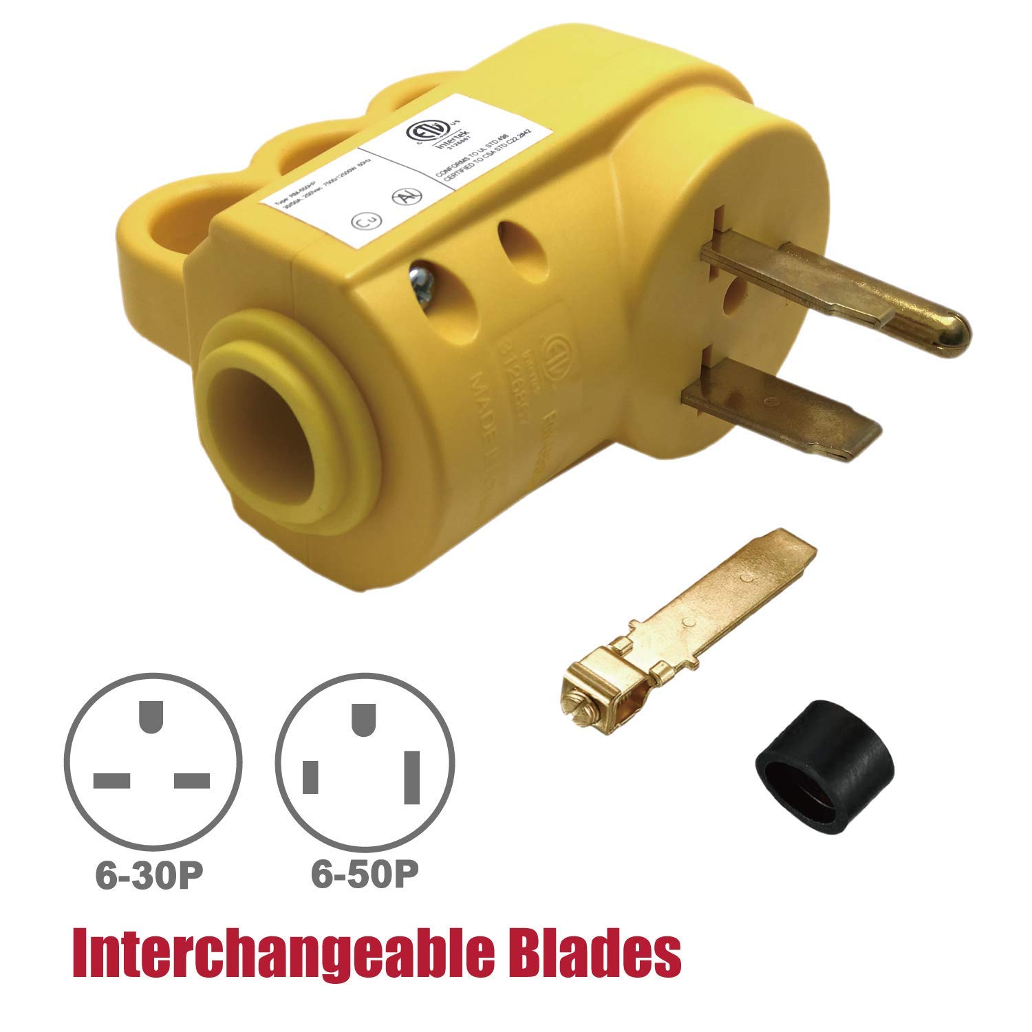 Plug Blade Snapklik.com : NEMA 6-30P/6-50P Straight Blade Plug, Interchangeable ...