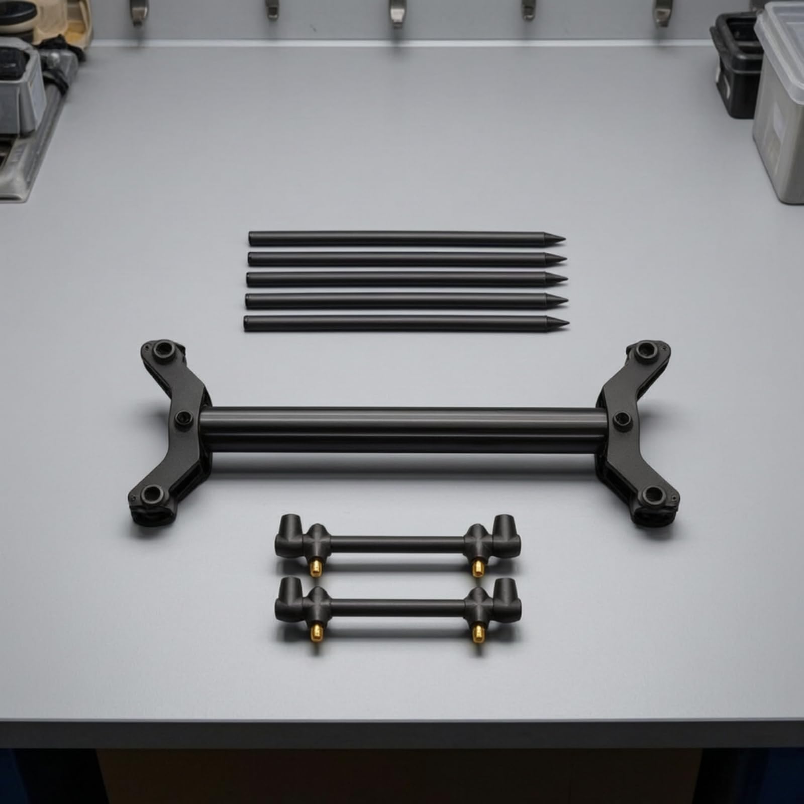 harayaa Rutenhalter Angelrutenständer Rutenauflage Rutenständer aus Aluminiumlegierung mit Höhenverstellbaren Stützen Und Seitenbügeln für Variable Winkel für Uferangeln Ansitz See Fluss